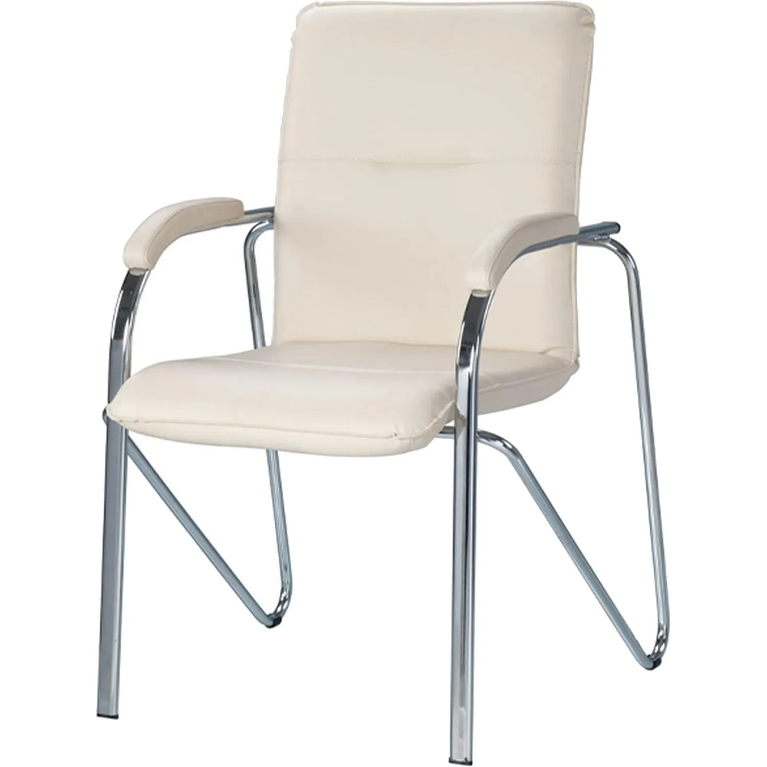 Конференц-кресло 1L5_UA_EChair SAMBA Chrome к/з бежев./к/з (V-18)