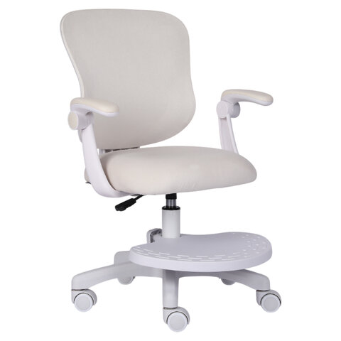 Кресло детское с подставкой для ног BRABIX "Sky MG-206", велюр, бежевое, 533156