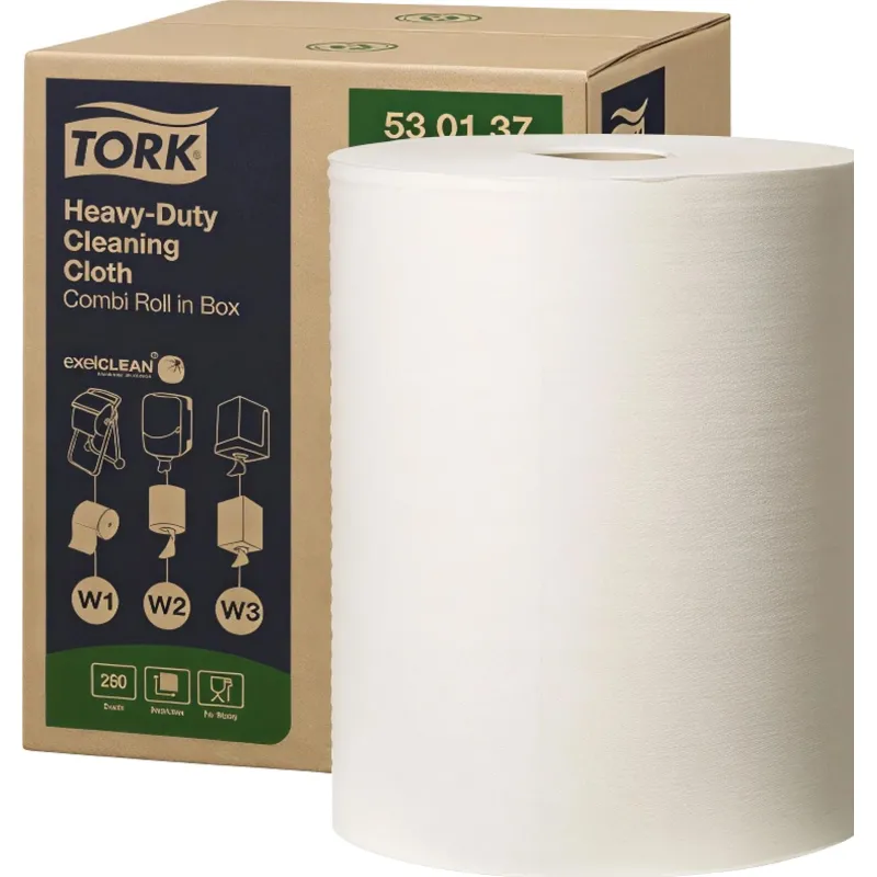 Материал протирочный нетканый Tork W1/W2/W3 280лx1рул/кор, белый 530137, 449680К