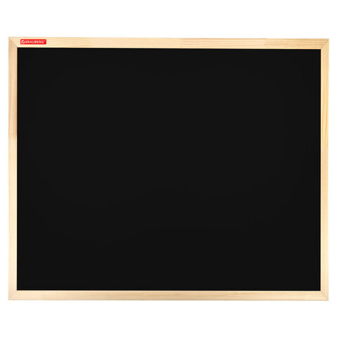 Доска для мела магнитная 50х70 см, черная, деревянная рамка, BRAUBERG "Wood", 238803