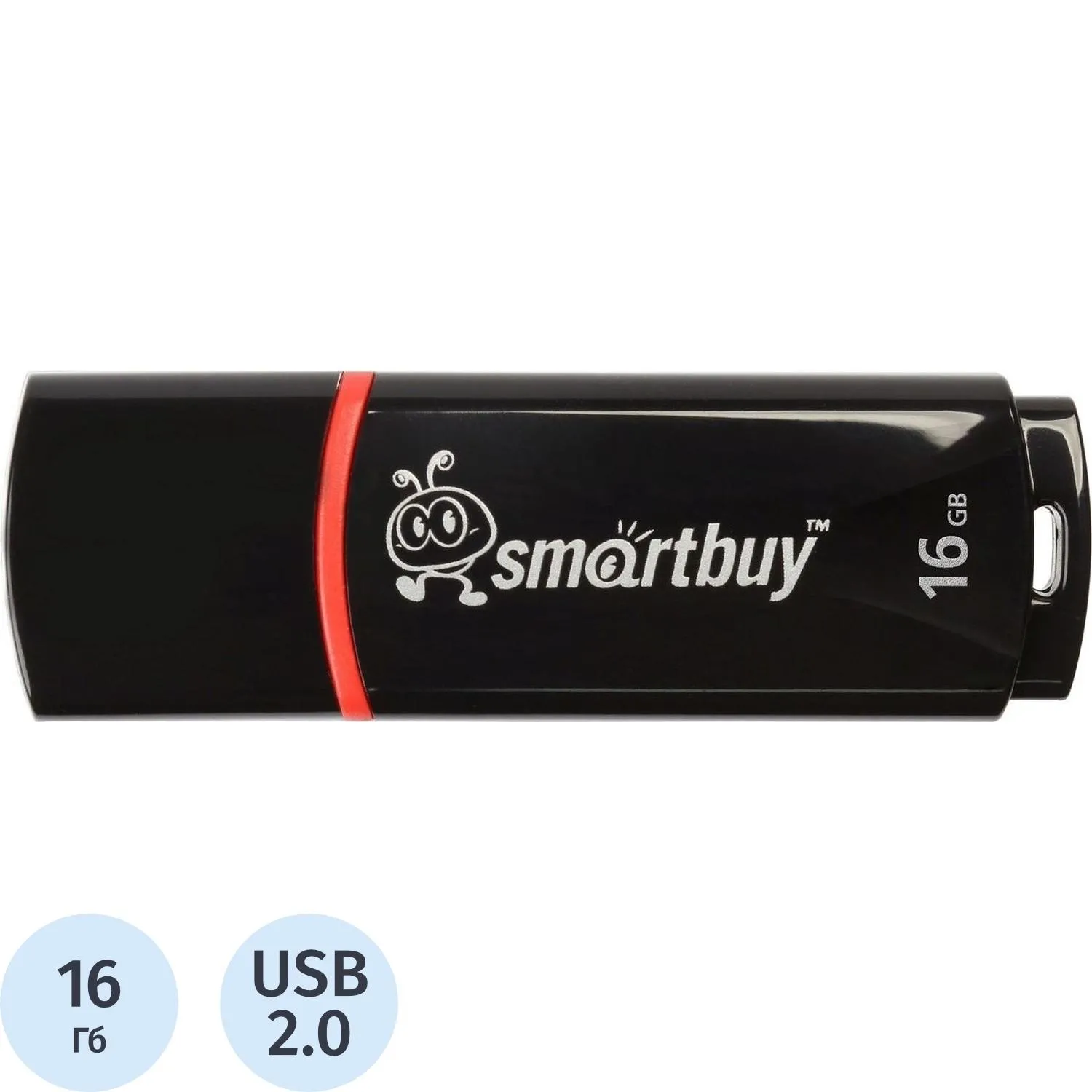 Флеш-память Smartbuy Crown, 16Gb, USB 2.0, чер, SB16GBCRW-K, 445906К