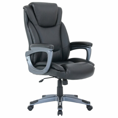 Кресло BRABIX PREMIUM "Gladiator EX-552", натуральная кожа, черное, 532939
