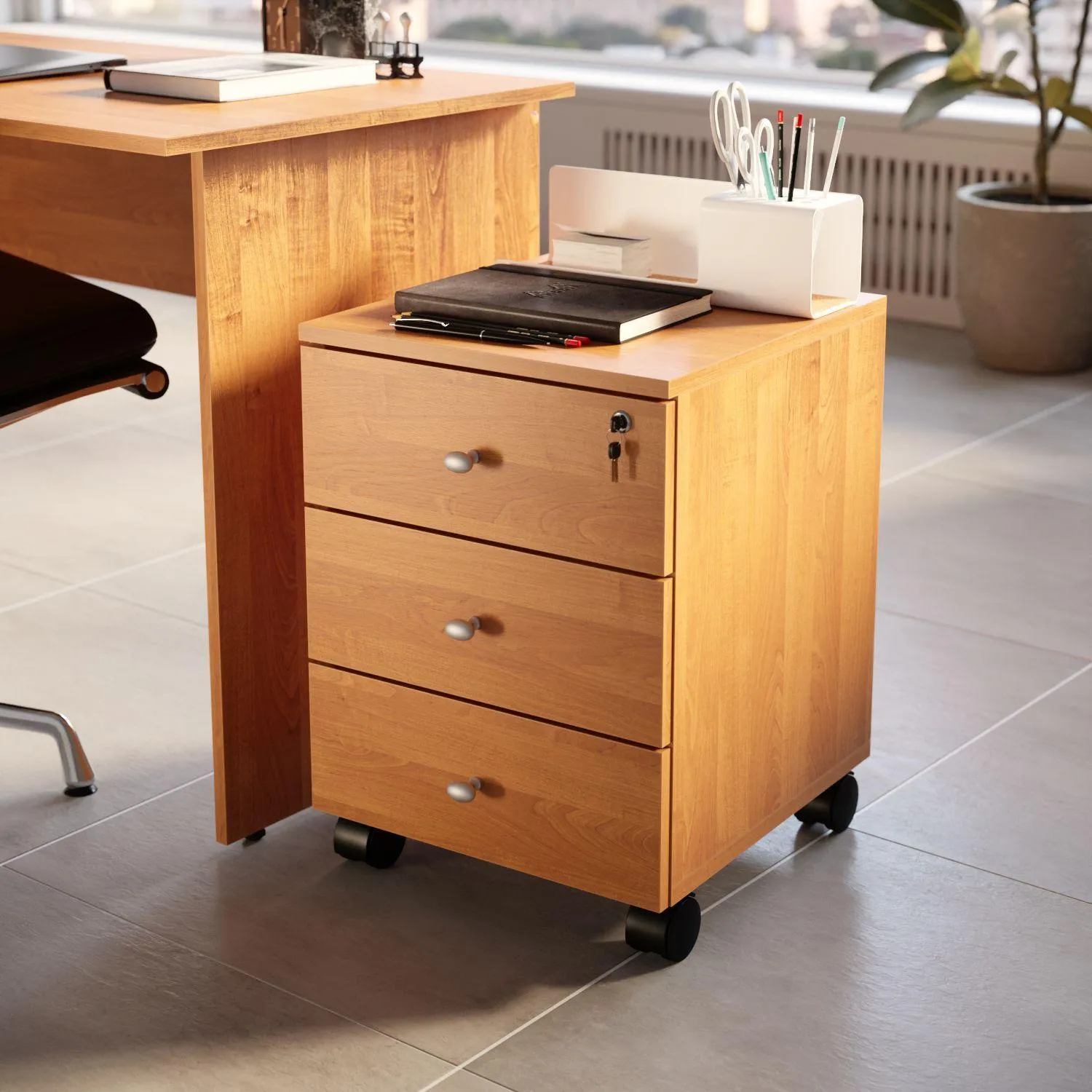 Тумба выкатная Easy LT Оптима 400x420x530 3 ящ. Ольха