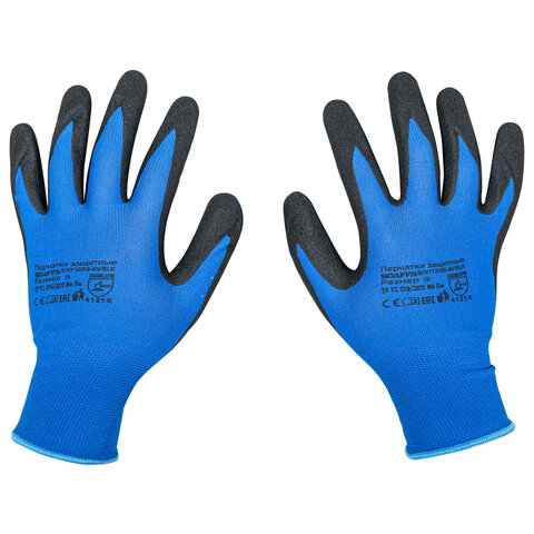 Перчатки нейлоновые SCAFFA "Механик", нитриловое покрытие песочной структуры (облив), размер 9, L (большой), 00-00012439