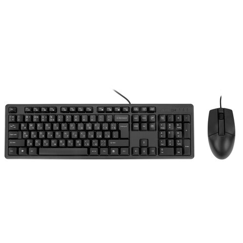 Набор проводной A4TECH KK-3330, USB, клавиатура 104 клавиши, мышь 2 кнопки + 1 кнопка-колесо, черная, 1530249