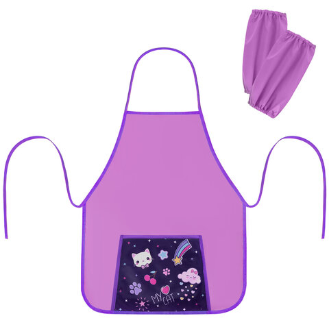 Фартук с нарукавниками для уроков труда ПИФАГОР, 1 карман, 46х54 см, "Leapfrog", 273623