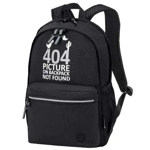 Рюкзак BRAUBERG FASHION CITY универсальный, 2 отделения, "Not found", черный, 46х31х15 см, 272571