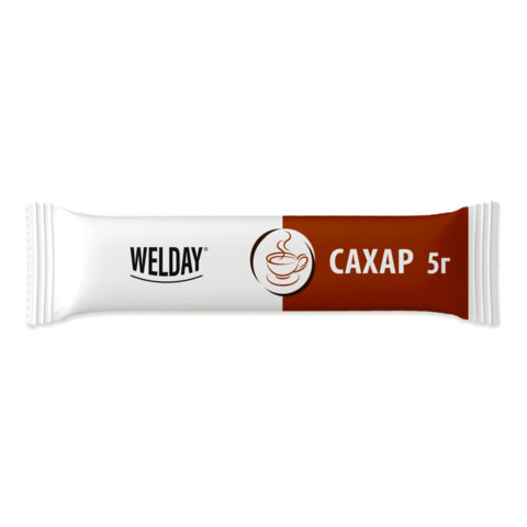 Сахар порционный OFFICE-BOX WELDAY в стиках по 5 г, 200 штук, 1 кг