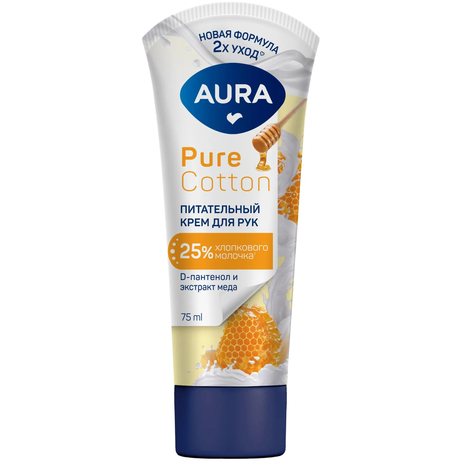 Крем для рук AURA BEAUTY с D-пантенолом и экстрактом меда  75мл. КК /24, 756532К