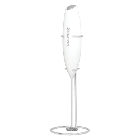 Капучинатор/вспениватель электрический с подставкой, питчером, трафаретами 4 в 1, белый, DASWERK (ДАСВЕРК), 456180