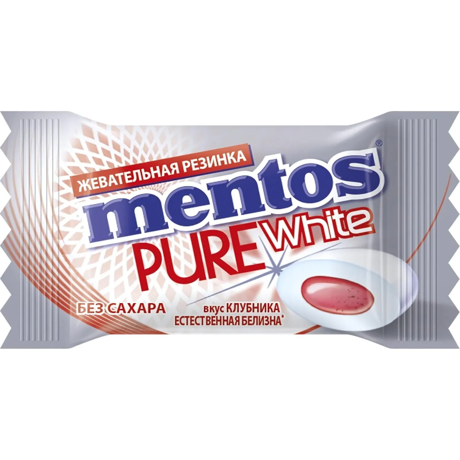 Жевательная резинка Mentos Mentos Pure White Клубника, 100 шт/уп