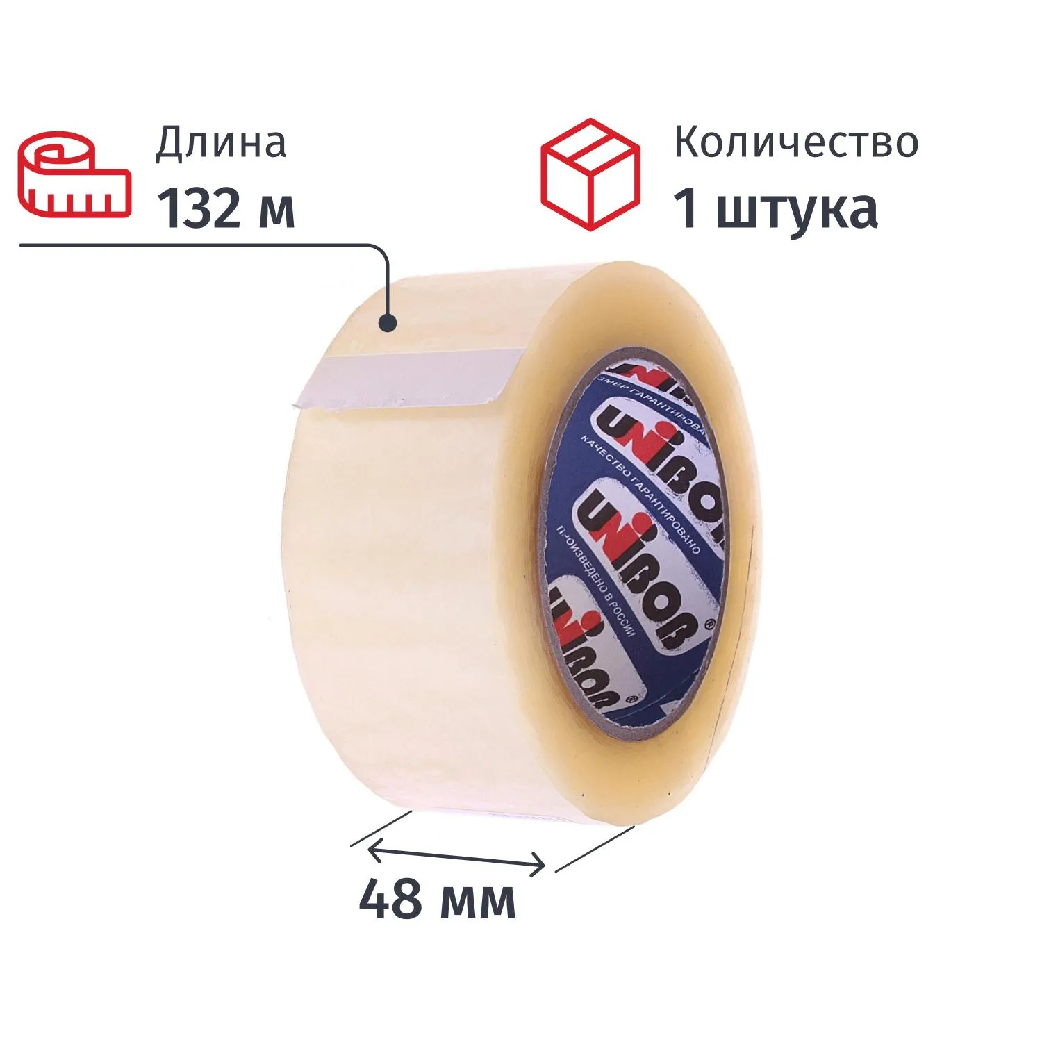 Клейкая лента  UNIBOB 48х132 прозрач. 40мкр, 656557К