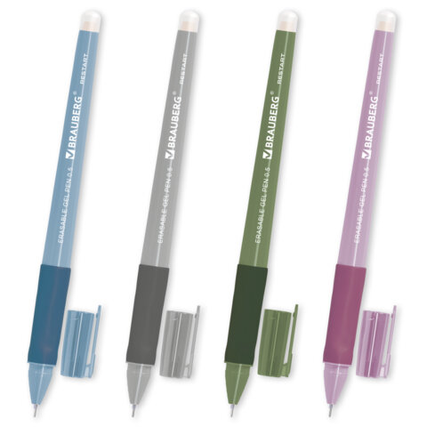 Ручка стираемая гелевая с эргономичным грипом BRAUBERG "RESTART MORANDI", СИНЯЯ, игольчатый пишущий узел 0,5 мм, линия письма 0,25 мм, 14441, 144416