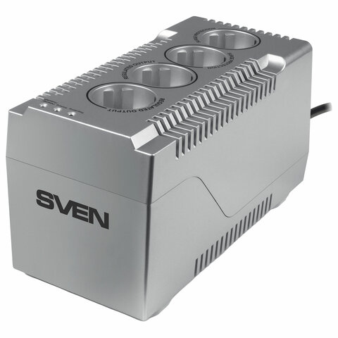 Стабилизатор SVEN VR-F1000, 320 Вт, 184-285 В, 4 евророзетки, SV-018818