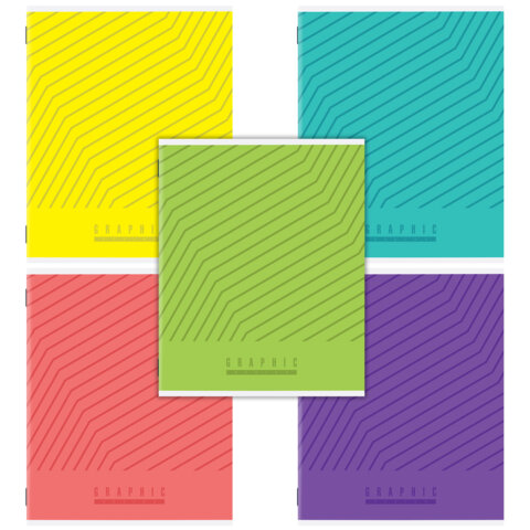 Тетрадь А5, 48 л., STAFF, скоба, линия, офсет №2 ЭКОНОМ, обложка картон, ЯРКАЯ, 405628