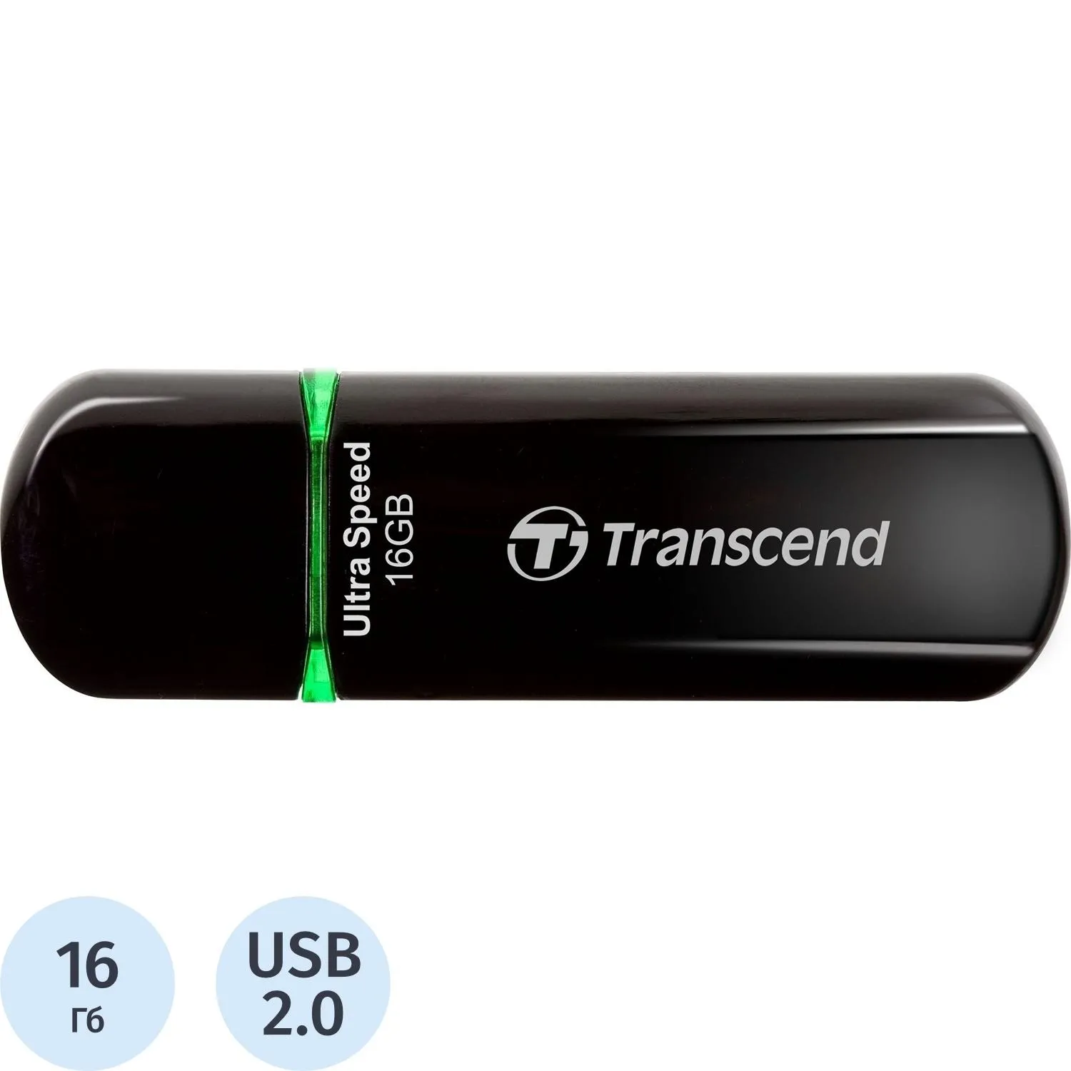 Флеш-память Transcend JetFlash 600, 16Gb, USB 2.0, чер, TS16GJF600, 173060К
