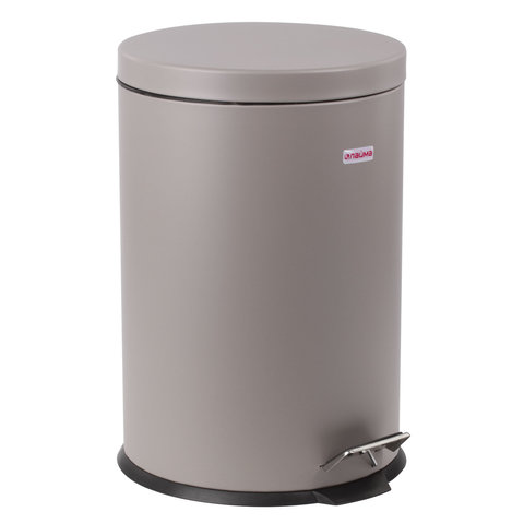 Ведро мусорное с педалью 20 литров "Classic", СЕРОЕ МАТОВОЕ, металлическое, со съемным внутренним ведром, LAIMA, 604946