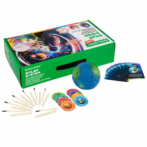 Набор для раскопок "Сокровища Солнечной системы", 8 планет, карточки, инструменты BRAUBERG KIDS, 665131