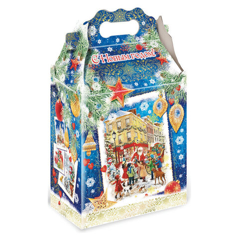 Подарок новогодний "НОВОГОДНИЕ ТРАДИЦИИ", НАБОР конфет 1500 г, картонная коробка, МОСУПАК