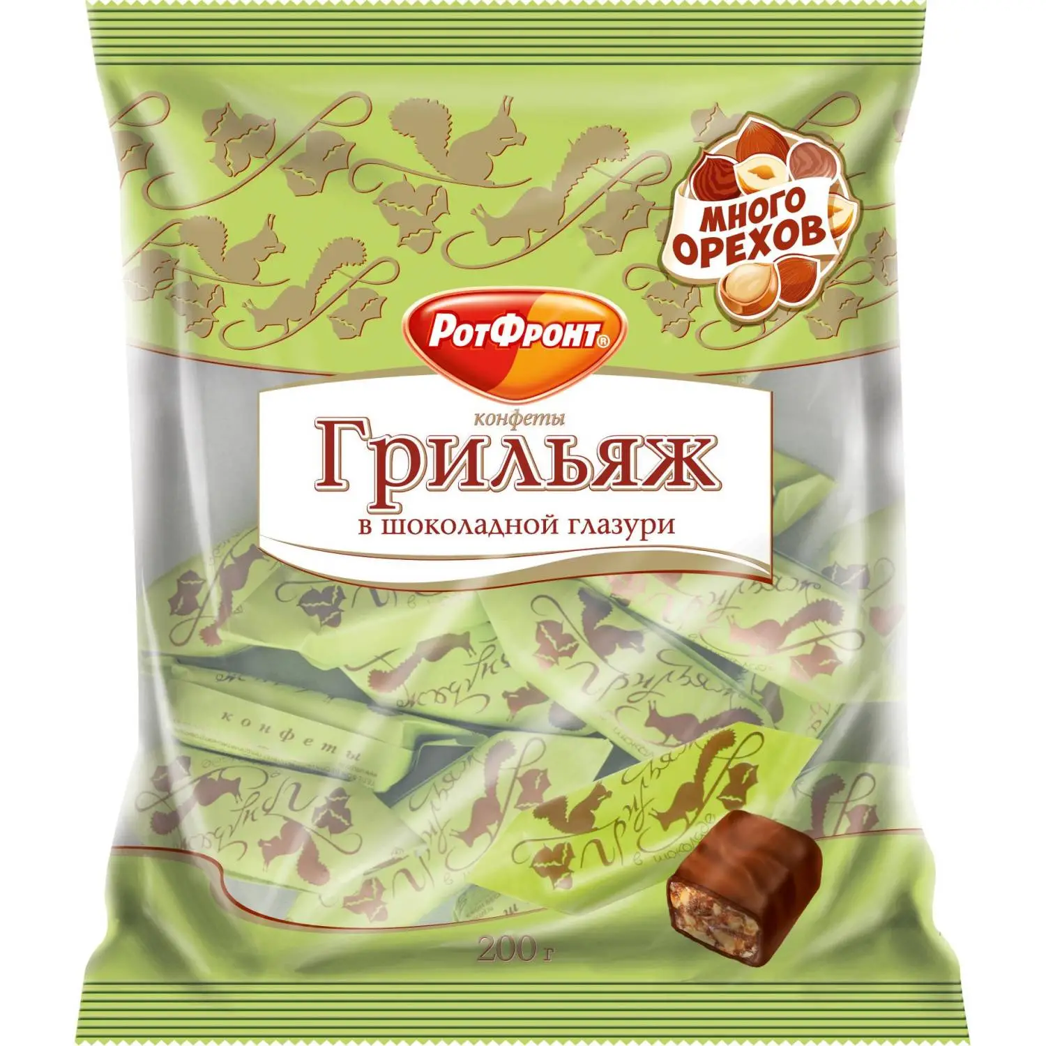 Конфеты шоколадные Грильяж в шоколаде 200г, 669600К