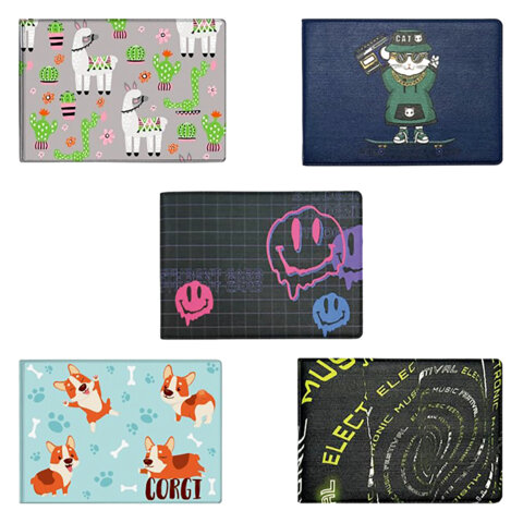 Обложка для удостоверения, пропуска, студенческого билета АССОРТИ, 77*214 мм, принт, кожзам, ДПС, 6000