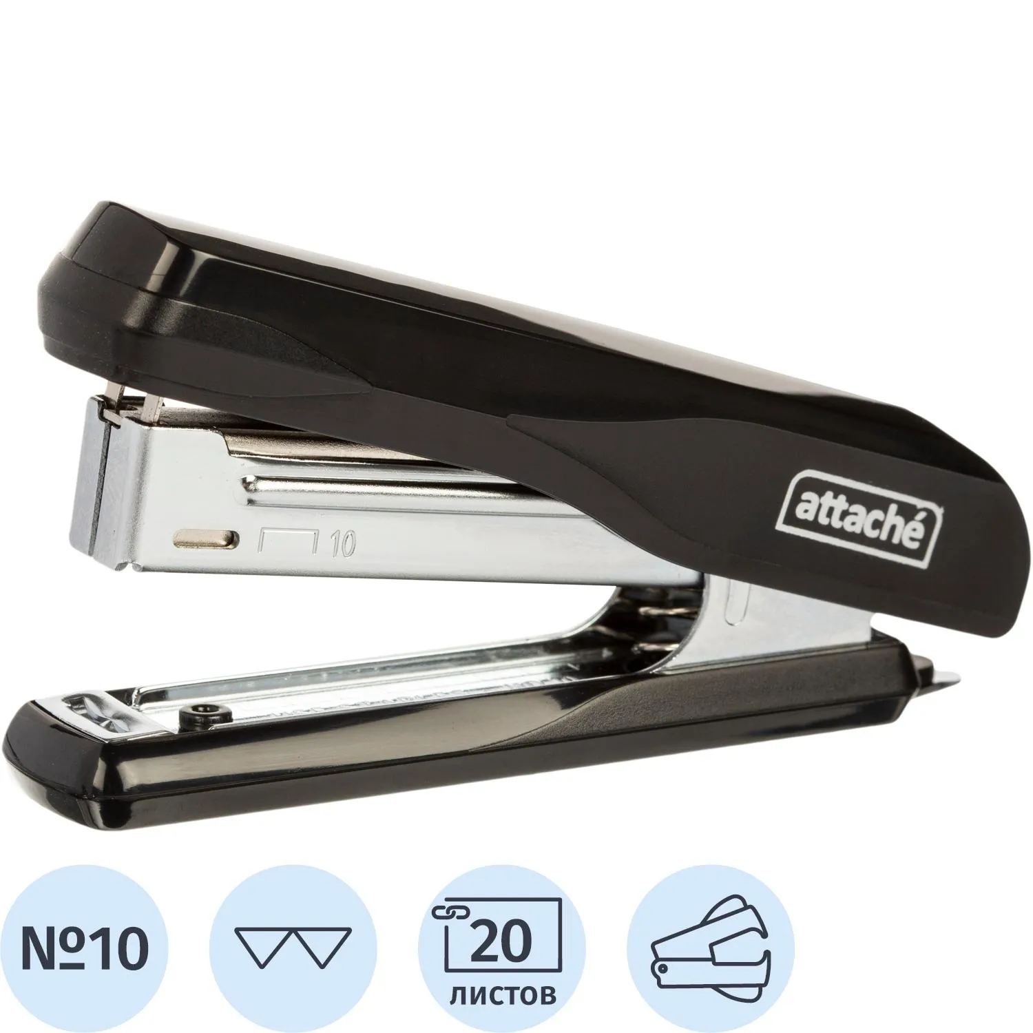 Степлер Attache PSBK1020 (№10) до 20 лист., пластик/металл, чёрный, 1271886К