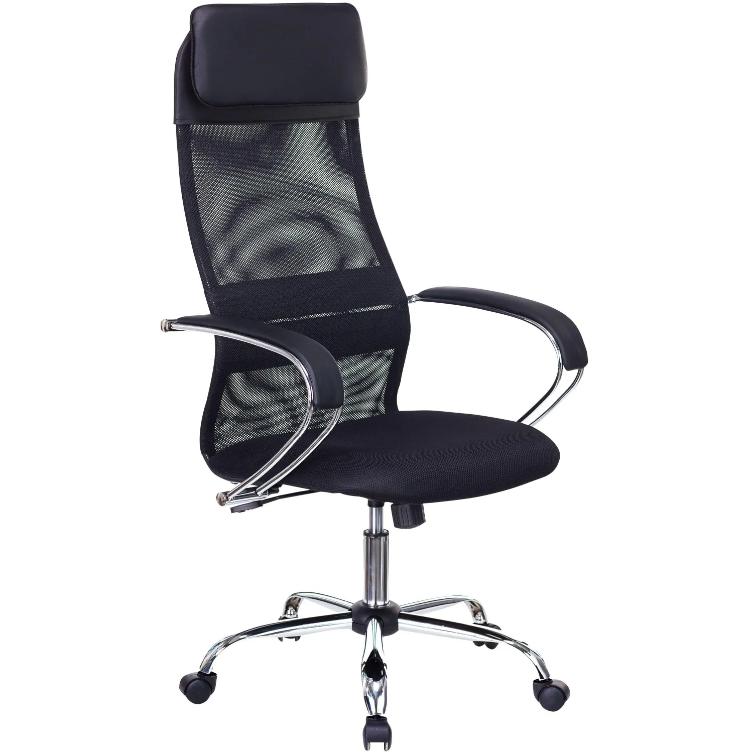 Кресло 1L5_VB_EChair-655/SL/BL TTW сетка/ткань черный хром