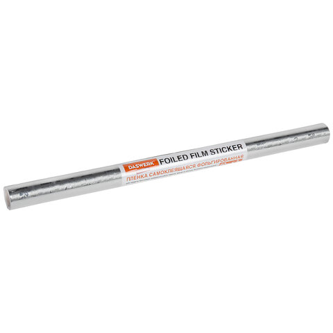 Самоклеящаяся пленка, алюминиевая фольга защитная для кухни/дома, 0,6х3 м, серебро, цветы, DASWERK (ДАСВЕРК), 607849