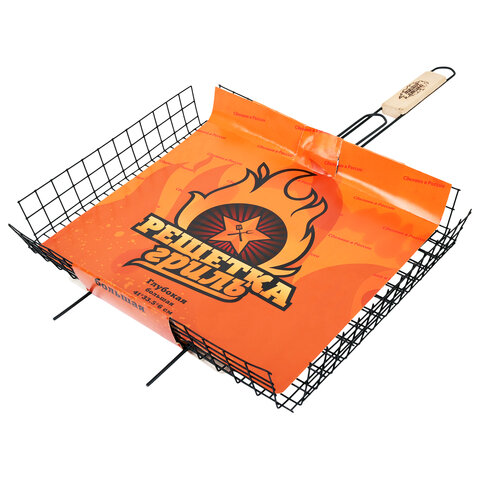 Решетка-гриль ГЛУБОКАЯ универсальная, размер 410х335 мм, глубина 60 мм, оксидированное покрытие, 101407, 701746