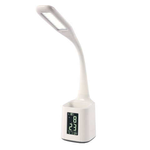 Настольная лампа / светильник SONNEN HS-01 на подставке, LCD-экран, СВЕТОДИОДНАЯ, 5 Вт, белый, 238234