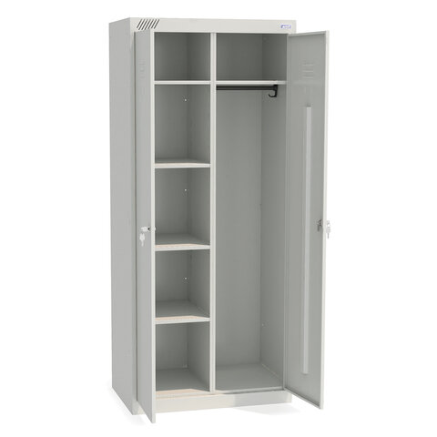 Шкаф металлический хозяйственный ШМУ-22-800, двухсекционный, 1850х800х500 мм, 38 кг, разборный