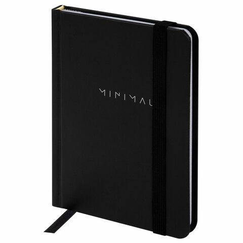 Блокнот с резинкой в клетку 96 л., МАЛЫЙ ФОРМАТ А6, 109х148 мм, твердая обложка, BRAUBERG, "Minimal", 116333