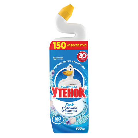 Средство для уборки туалета 900 мл, ТУАЛЕТНЫЙ УТЕНОК "Морской", 696893