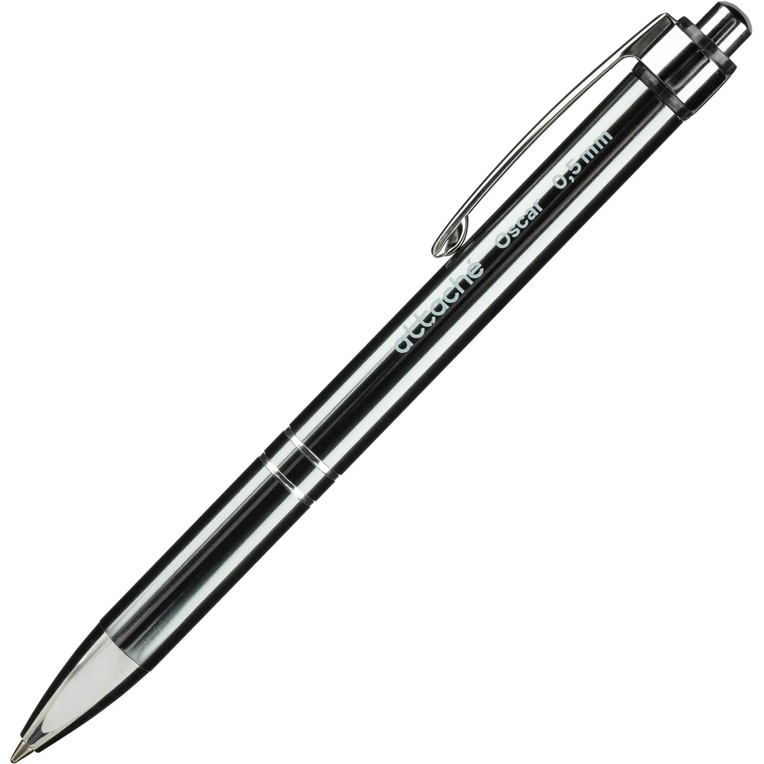Ручка шариковая автомат. Attache Oscar,серебрис корпус,цв чернил-син, 389760К