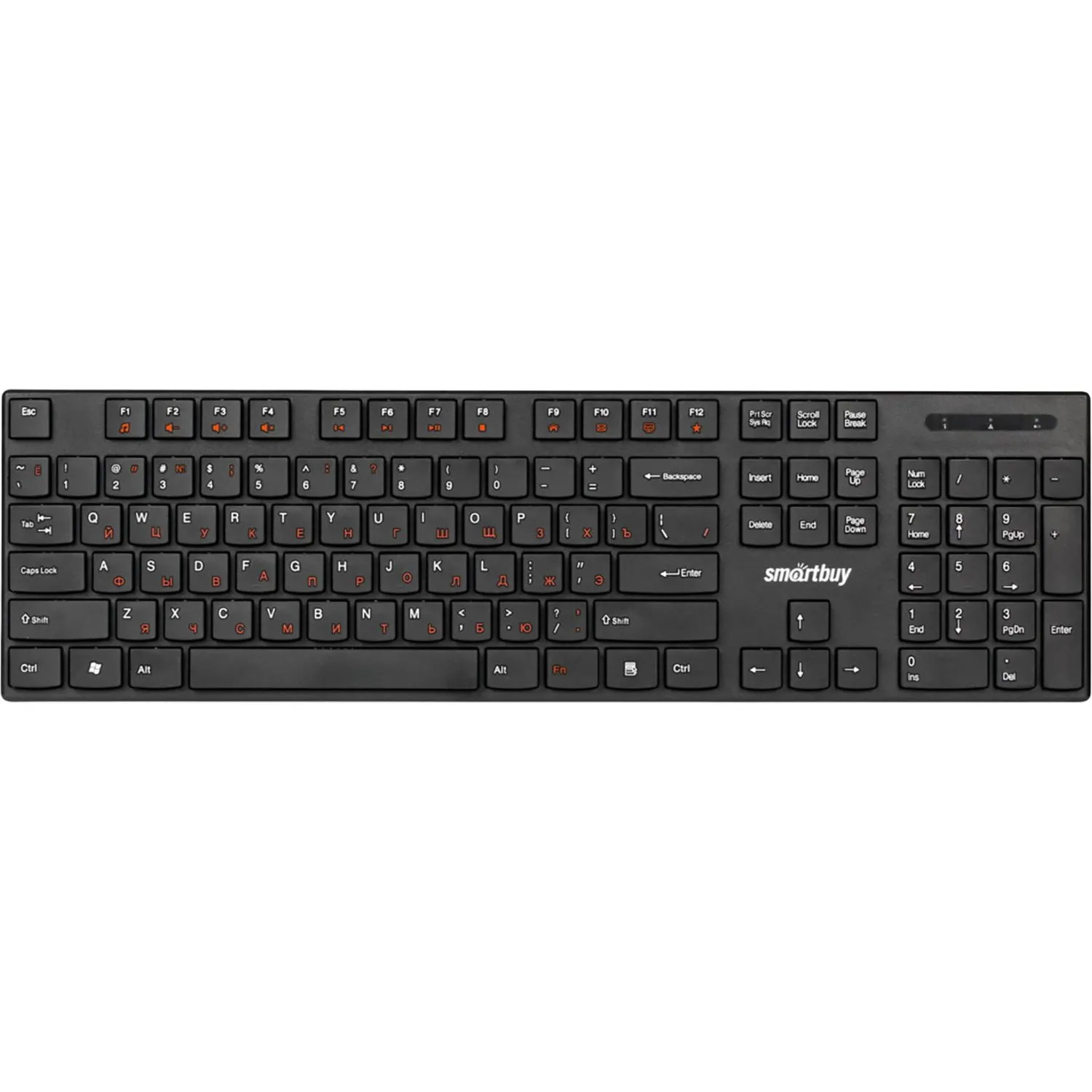 Клавиатура Smartbuy ONE 238 WLS мультимедийная черная (SBK-238AG-K), 1801651К