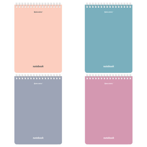 Блокнот А5 146х206мм, 80л, гребень, картон, клетка, BRAUBERG, КС МОРАНДИ, 118553