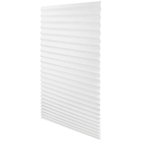 Жалюзи-плиссе, штора тканевая самоклеящаяся BRABIX, 60х180 см, СТАНДАРТ+, 80 г/м2, цвет белый, 1 шт., 700007