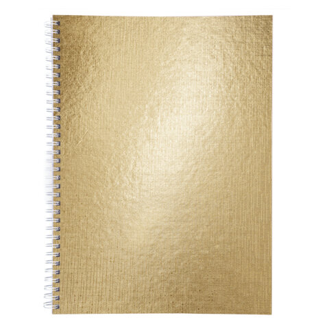 Тетрадь бумвинил А4 96 л. гребень, офсет №1, клетка, "ЗОЛОТО Metallic", HATBER, 077197, 96Т4бвВ1гр