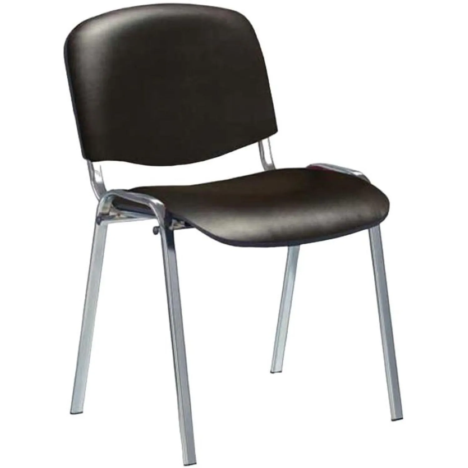 Стул 1L5_UA_EChair Rio(ИЗО/ISO) хром к/з черный V-4, поперечина 18