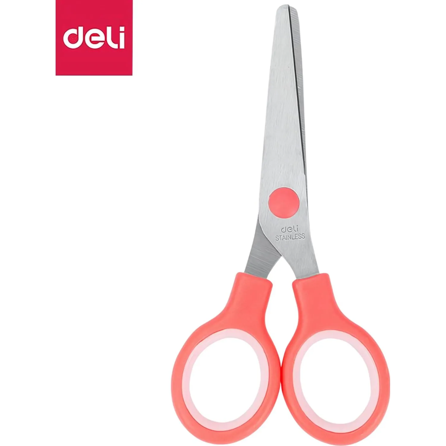 Ножницы детские Deli E6007, сталь, круглые ручки, 132 мм, цвет ассорти