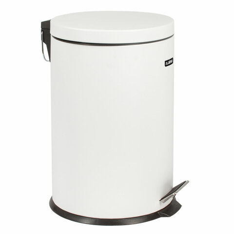 Ведро мусорное с педалью 20 литров "Classic", БЕЛОЕ ГЛЯНЦЕВОЕ, металлическое, со съемным внутренним ведром, LAIMA, 604949