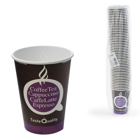 Стакан одноразовый бумажный 300/430 мл, D 90 мм, КОМПЛЕКТ 50 шт., однослойный, Taste Quality, холодное/горячее, ФОРМАЦИЯ, HB90-430-0058, HB90-430-0058-5