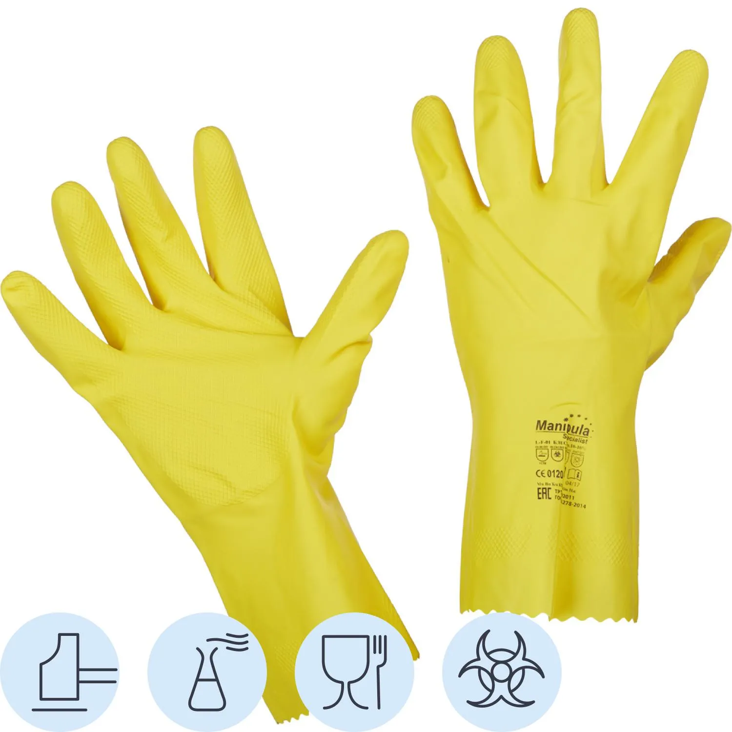 Перчатки защитные латекс Manipula БЛЕСК (L-F-01/CG-941) р.9-9,5 (L),ПС, 827558К