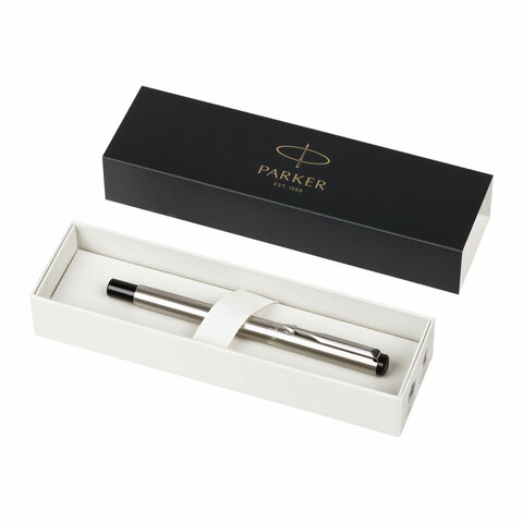 Ручка перьевая PARKER "Vector Stainless Steel", корпус серебристый, детали из нержавеющей стали, синяя, S0029690