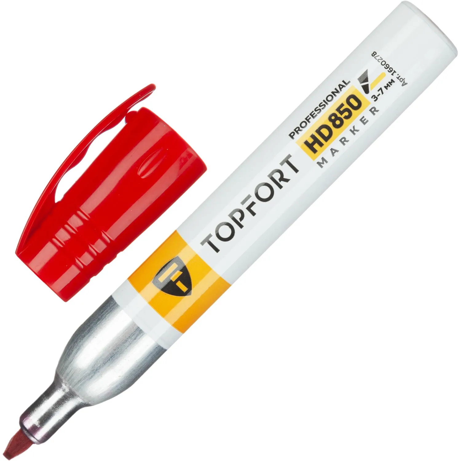 Маркер для агрессивной среды Topfort HD 850 красный 3-7мм скош. наконечник, 1660278К