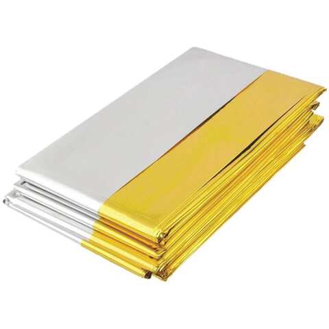 Термоодеяло/покрывало изотермическое серебро/золото спасательное 160х210 см, DASWERK (ДАСВЕРК), 630841