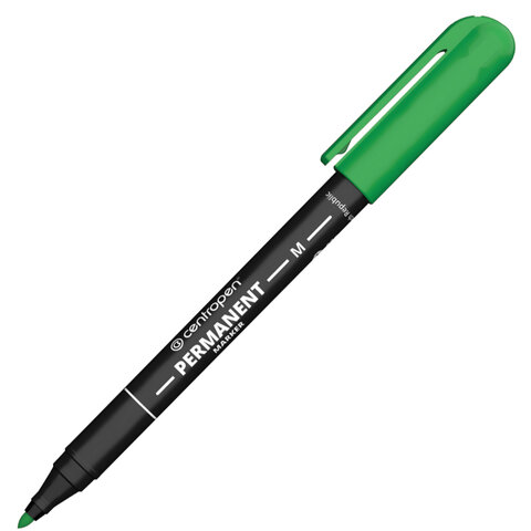 Маркер перманентный CENTROPEN 2846, ЗЕЛЕНЫЙ тонкий наконечник, 1 мм, 628469410