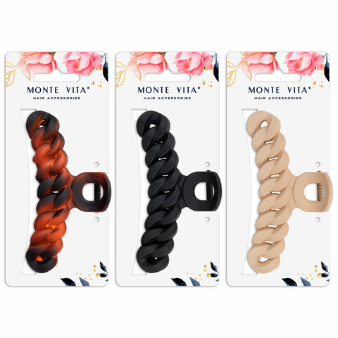 Краб для волос 11 см, АССОРТИ, MONTE VITA (МОНТЕ ВИТА), 457012