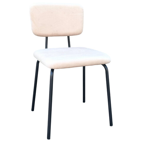 Стулья BRABIX "Dream CF-090", КОМПЛЕКТ 4 шт., черный каркас, ткань бежевая, 533251