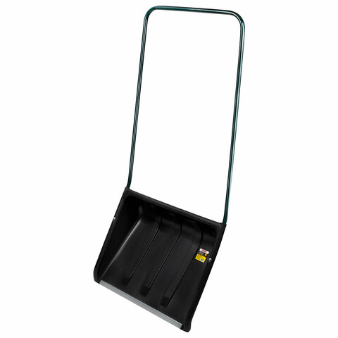 Лопата снеговая СКРЕПЕР 58х45 см пластиковый ЧЕРНЫЙ, алюминиевая планка, рукоятка 100 см, прочный, ГРАНДМАСТЕР, 700343